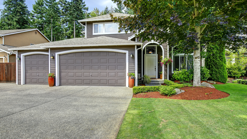 Porch and garage