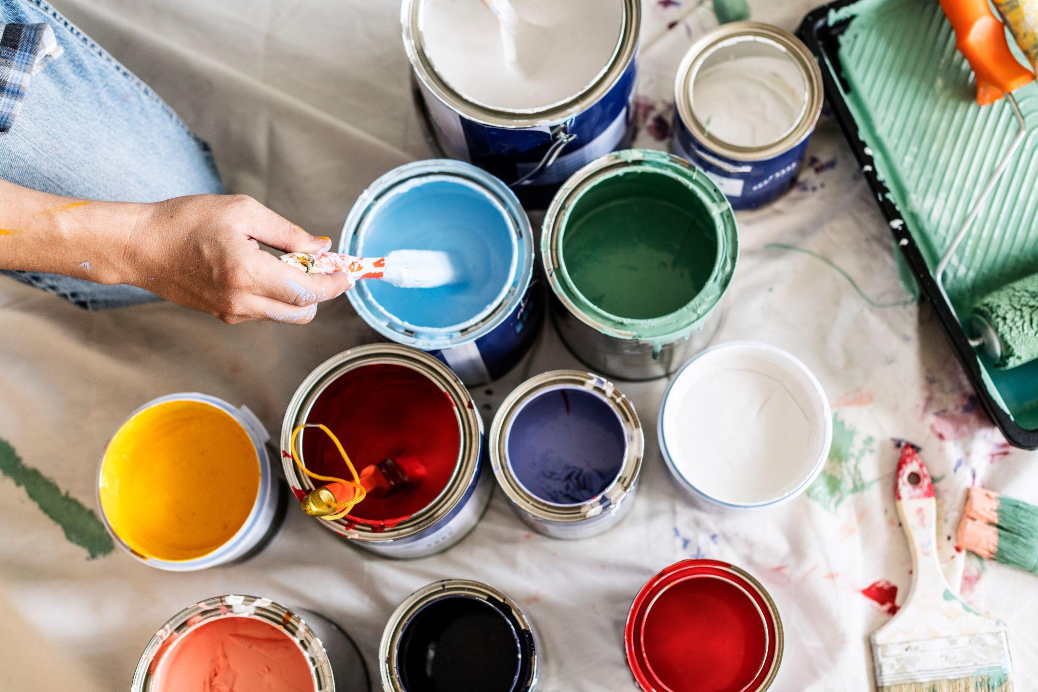 Selection of paint colors for painting a house