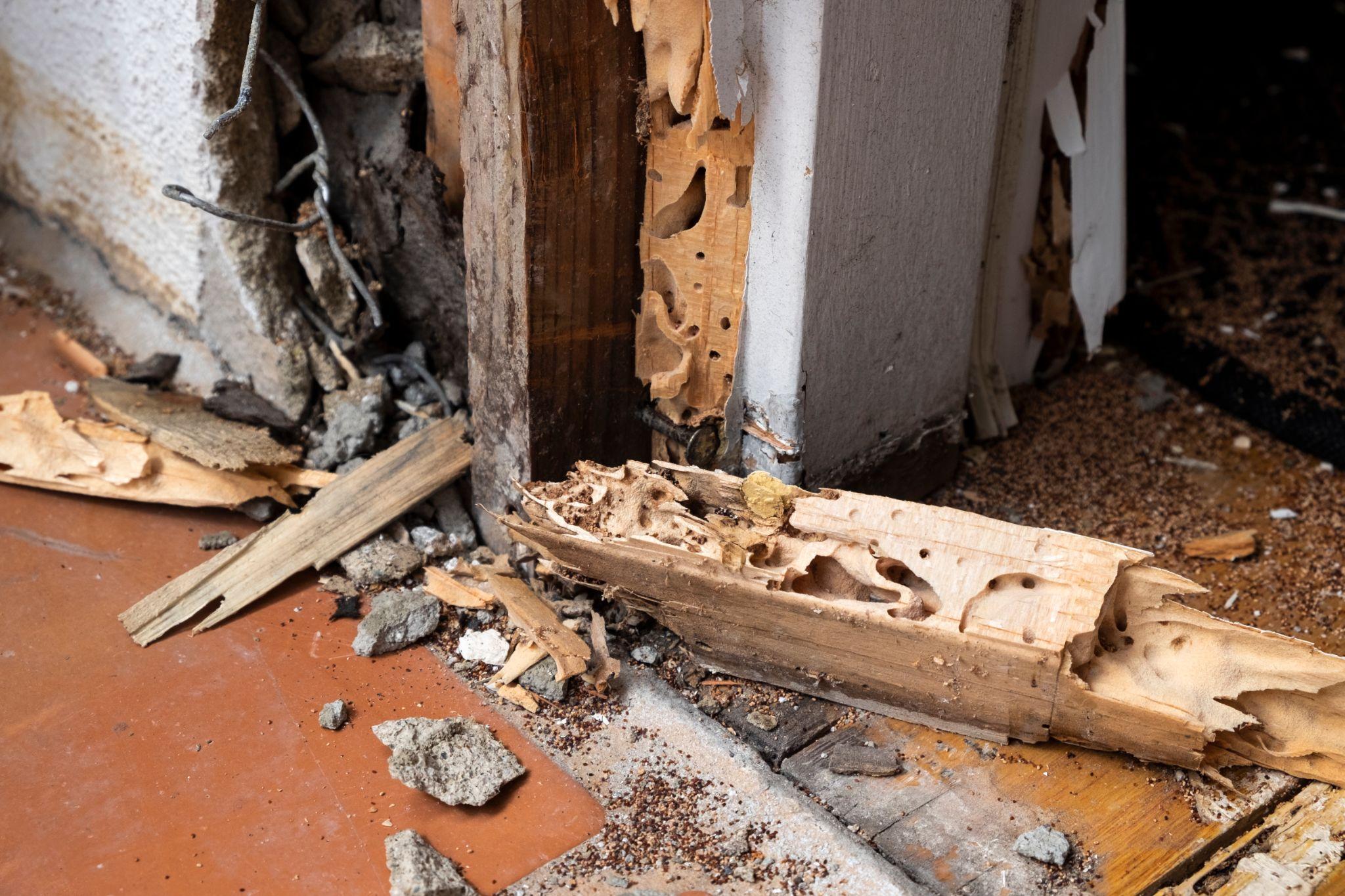 A house damaged by termites