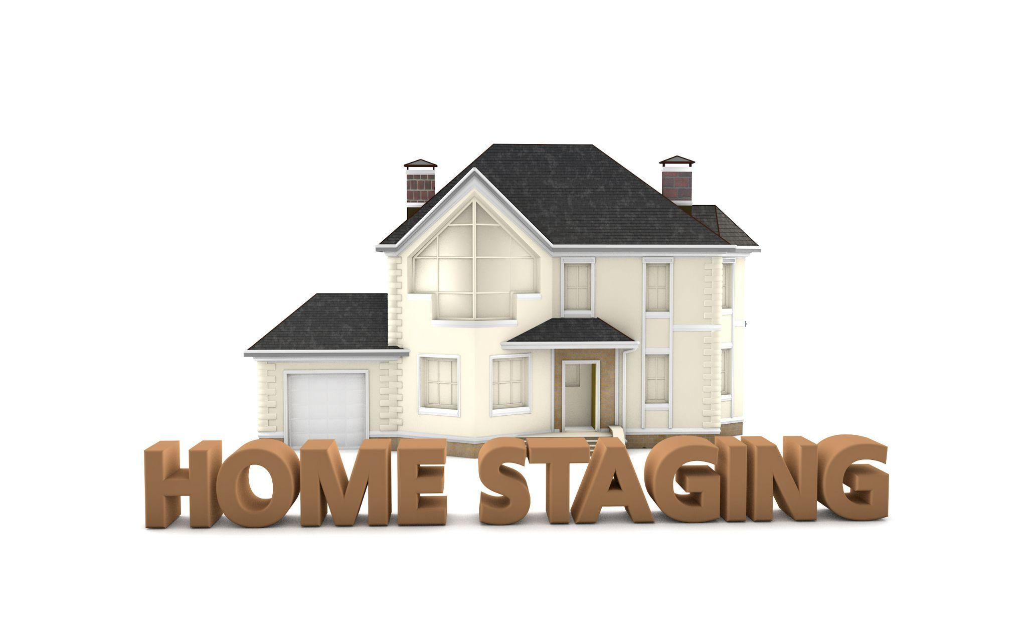 Concept in blocks with word Home Staging and symbol house