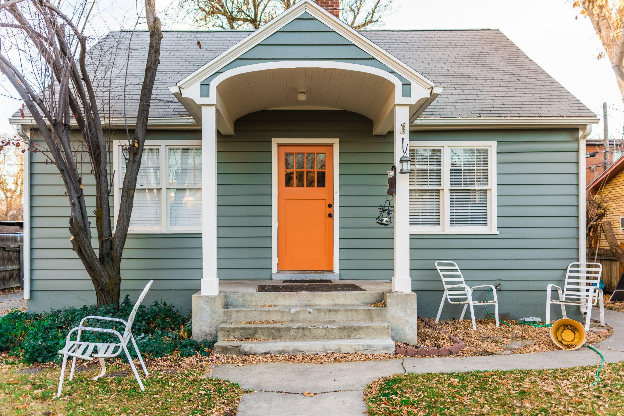 Front facade of newly painted home