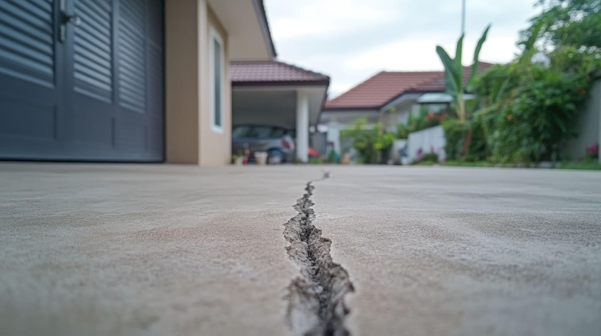 House with a crack in the foundation