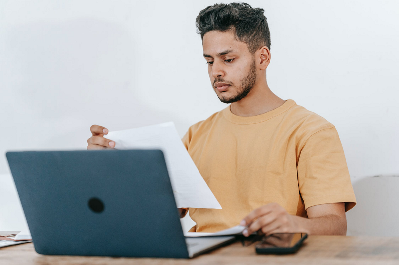 young man working at the computer